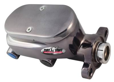 Tuff Stuff Performance - Brake Master Cylinder; Dual Reservoir - Aluminum Smoothie - 1 1/8 in. Bore - 9/16 in. And 1/2 in. Driver Side Ports - Shallow Hole - Black Chrome - Fits Hot Rods/Customs/Muscle Cars; 2027NC7 - Image 2