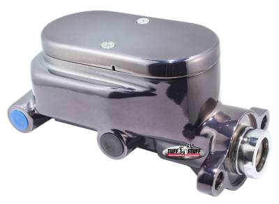 Tuff Stuff Performance - Brake Master Cylinder; Dual Reservoir - Aluminum Smoothie - 1 1/8 in. Bore - 9/16 in. And 1/2 in. Driver Side Ports - Deep Hole - Black Chrome - Fits Hot Rods/Customs/Muscle Cars; 2028NC7 - Image 2