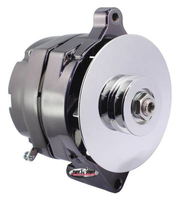 Alternator; 100 AMP - Smooth Back - 1 Wire - V Groove Pulley - Black Chrome; 7068RD7