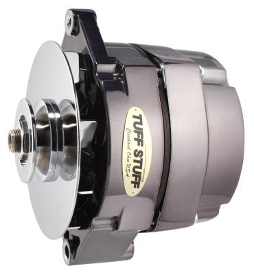 Alternator; 100 AMP - OEM Or 1 Wire - V Groove Pulley - Black Chrome; 7127ND7