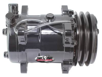 A/C Compressor; R134A Series - Double Pulley - Stealth Black Powder Coat; 4515NKDP