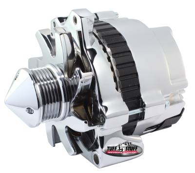 Alternator; 160 AMP - 1 Wire Or OEM Hookup - 6 Groove Pulley - Chrome; 7860F6G22