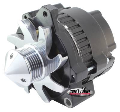 Alternator; 160 AMP - 1 Wire Or OEM Hookup - 6 Groove Pulley - Stealth Black; 7860G6G22