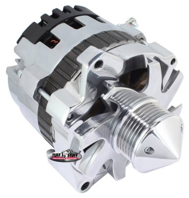 Alternator; 160 AMP - 1 Wire Or OEM Hookup - 6 Groove Pulley - Polished; 7861FP6G22