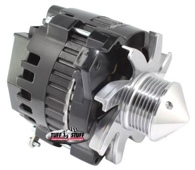 Alternator; 160 AMP - 1 Wire Or OEM Hookup - 6 Groove Pulley - 6.125 in. Bolt To Bolt - Stealth Black; 7866G6GS22