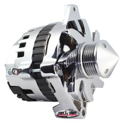 Alternator; 160 AMP - 1 Wire Or OEM Hookup - 6 Groove Pulley - Double Wide Heavy Duty Ball Bearings - Chrome; 7935F6G22