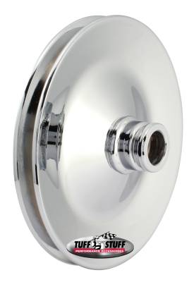Power Steering Pump Pulley; Single V-Groove - Fits All Tuff Stuff Saginaw Style Pumps That Require A Press-On Pulley - Chrome Plated; 8485A