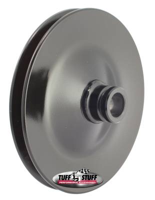 Power Steering Pump Pulley; Single V-Groove - Fits All Tuff Stuff Saginaw Style Pumps That Require A Press-On Pulley - Black Powder Coated; 8485B