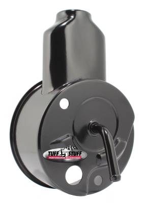 Power Steering Reservoir; Fits Tuff Stuff PN[6196/6197] Power Steering Pumps - w/Center Tube - Black Powdercoat - Will Not Fit OEM Or Aftermarket Pumps; 6509B