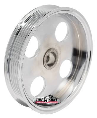 Tuff Stuff Performance - Power Steering Pump Pulley; For .748 in. Shaft - 6-Groove - Fits All Tuff Stuff Type II Pumps That Require A 19mm Press-On Pulley - Chrome Plated; 8489A - Image 2