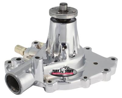 Water Pump; 5.437 in. Hub Height - 5/8 in. Pilot - w/Pass. Side Inlet - Aluminum Casting - Chrome; 1432AA