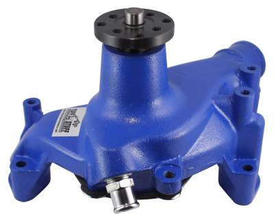 Water Pump; 6.937 in. Hub Height - 5/8 in. Pilot - Threaded Water Port - Blue Powdercoat w/Chrome Accents; 1449NCBLUE