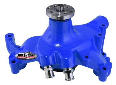 Water Pump; 7.281 in. Hub Height - 5/8 in. Pilot - Long - (2) Threaded Water Ports - Blue Powdercoat w/Chrome Accents; 1461NCBLUE