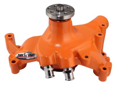 Water Pump; 7.281 in. Hub Height - 5/8 in. Pilot - Long - (2) Threaded Water Ports - Orange Powdercoat w/Chrome Accents; 1461NCORANGE