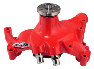 Water Pump; 7.281 in. Hub Height - 5/8 in. Pilot - Long - (2) Threaded Water Ports - Red Powdercoat w/Chrome Accents; 1461NCRED