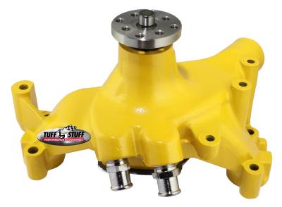 Water Pump; 7.281 in. Hub Height - 5/8 in. Pilot - Long - (2) Threaded Water Ports - Yellow Powdercoat w/Chrome Accents; 1461NCYELLOW