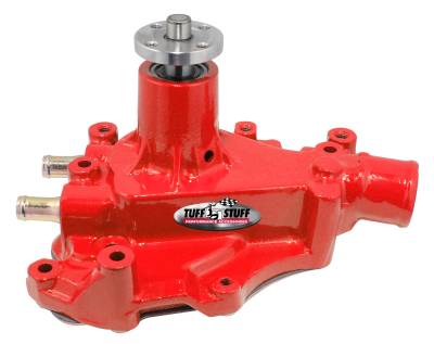 Water Pump; 5.687 in. Hub Height - 5/8 in. Pilot - w/Driver Side Inlet - Windsor Only - Red; 1468CRED