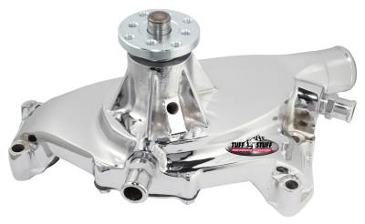 Water Pump; 5.750 in. Hub Height - 5/8 in. Pilot - Short - Reverse Rotation - (2) Threaded Water Ports - Aluminum Casting - Chrome - Custom Serpentine Systems Only; 1495AAREV