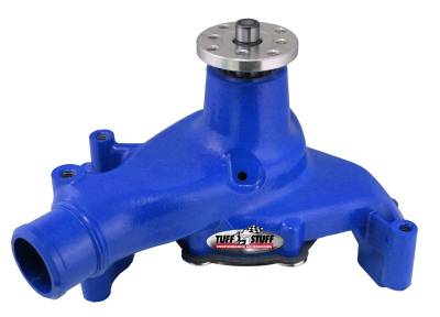 Water Pump; 6.937 in. Hub Height - 5/8 in. Pilot - Long - Aluminum Casting - Blue Powdercoat w/Chrome Accents; 1511NCBLUE