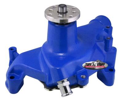 Tuff Stuff Performance - Water Pump; 6.937 in. Hub Height - 5/8 in. Pilot - Long - Aluminum Casting - Blue Powdercoat w/Chrome Accents; 1511NCBLUE - Image 2