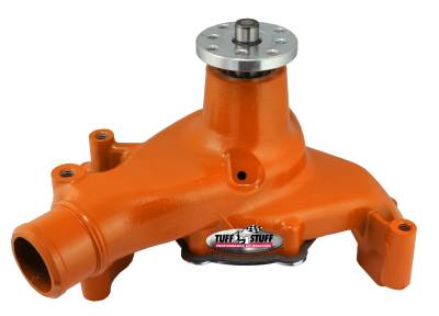 Water Pump; 6.937 in. Hub Height - 5/8 in. Pilot - Long - Aluminum Casting - Orange Powdercoat w/Chrome Accents; 1511NCORANGE