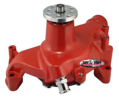 Tuff Stuff Performance - Water Pump; 6.937 in. Hub Height - 5/8 in. Pilot - Long - Aluminum Casting - Red Powdercoat w/Chrome Accents; 1511NCRED - Image 2