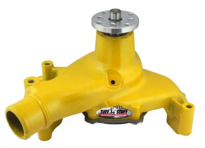 Water Pump; 6.937 in. Hub Height - 5/8 in. Pilot - Long - Aluminum Casting - Yellow Powdercoat w/Chrome Accents; 1511NCYELLOW