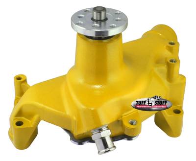 Tuff Stuff Performance - Water Pump; 6.937 in. Hub Height - 5/8 in. Pilot - Long - Aluminum Casting - Yellow Powdercoat w/Chrome Accents; 1511NCYELLOW - Image 2