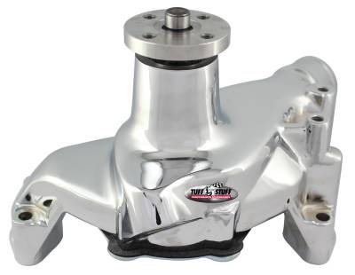 Water Pump; 6.937 in. Hub Height - 5/8 in. Pilot - Long - Reverse Rotation - Flat Smooth Top And Threaded Water Port - Chrome; 1675AA
