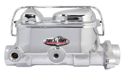 Brake Master Cylinder; Dual Reservoir - 1 in. Bore - 3/8 in-24 And 1/2 in.-20 Ports - 3 1/8 in. Mounting Hole Spacing - Chrome; 2017NA