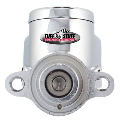 Tuff Stuff Performance - Brake Master Cylinder; Dual Reservoir - Aluminum Smoothie - 1 in. Bore - Dual 3/8 in. Ports On Both Sides - Shallow Hole - Chrome - Fits Hot Rods/Customs/Muscle Cars; 2025NC - Image 2