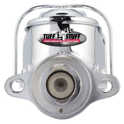Tuff Stuff Performance - Brake Master Cylinder; Univ. - Dual Reservoir - 1 1/8 in. Bore - 9/16 in. And 1/2 in. Driver Side Ports - Shallow Hole - Fits Hot Rods/Customs/Muscle Cars - Chrome; 2071NA - Image 2