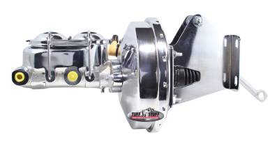 Brake Master Cylinder/Booster Assembly; Univ. - 9 in. - 1 1/8 in. Bore - Single Slim Line Diaphragm - w/PN[2071] Dual Rsvr. Master Cyl. - Incl. Mtg. Bracket - Chrome; 2131NAJ