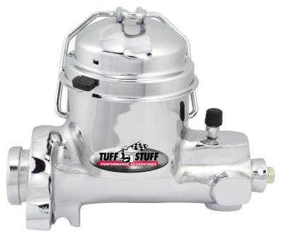 Brake Master Cylinder; Single Rsvr. - 1 in. Bore - Dual 7/16-24 Ports - 3 1/2 in. Mounting Hole Spacing - Drum-Drum - Fruit Jar Style - Chrome; 2150NA