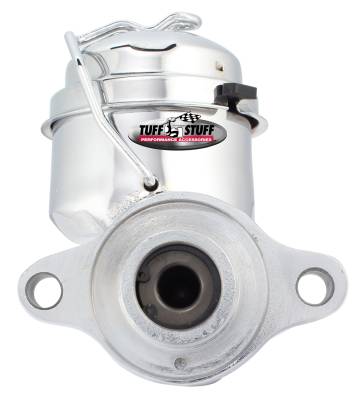Tuff Stuff Performance - Brake Master Cylinder; Single Rsvr. - 1 in. Bore - Dual 7/16-24 Ports - 3 1/2 in. Mounting Hole Spacing - Drum-Drum - Fruit Jar Style - Chrome; 2150NA - Image 2