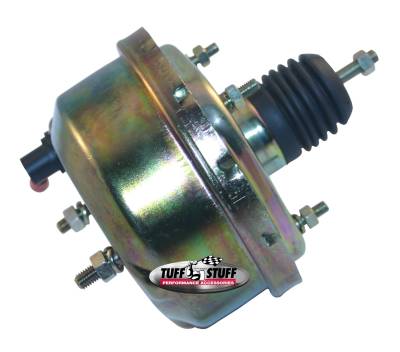 Power Brake Booster; Univ. - 7 in. - Single Diaphragm - Incl. 3/8 in.-16 Mtg. Studs And Nuts - Fits Hot Rods/Customs/Muscle Cars - Gold Zinc; 2221NB
