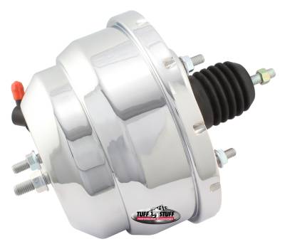 Power Brake Booster; Univ. - 8 in. - Dual Diaphragm - Incl. 3/8 in.-16 Mtg. Studs And Nuts - Fits Hot Rods/Customs/Muscle Cars - Chrome; 2223NA