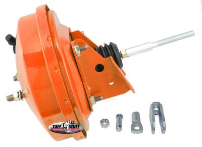 Power Brake Booster; Univ. - 9 in. - Single Diaphragm - Incl. 3/8 in.-16 Mtg. Studs And Nuts - Fits Hot Rods/Customs/Muscle Cars - Orange Powdercoat; 2226NBORANGE