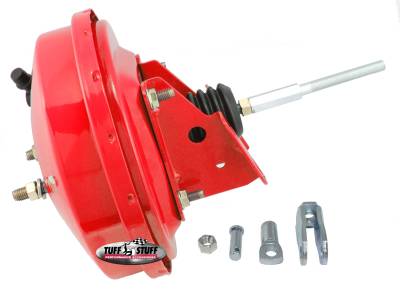 Power Brake Booster; Univ. - 9 in. - Single Diaphragm - Incl. 3/8 in.-16 Mtg. Studs And Nuts - Fits Hot Rods/Customs/Muscle Cars - Red Powdercoat; 2226NBRED