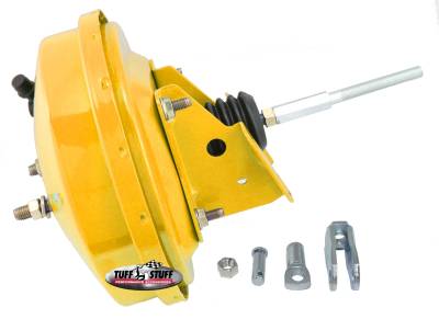 Power Brake Booster; Univ. - 9 in. - Single Diaphragm - Incl. 3/8 in.-16 Mtg. Studs And Nuts - Fits Hot Rods/Customs/Muscle Cars - Yellow Powdercoat; 2226NBYELLOW