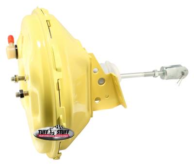 Power Brake Booster; Univ. - 11 in. - Single Diaphragm - Incl. 3/8 in.-16 Mtg. Studs And Nuts - Fits Hot Rods/Customs/Muscle Cars - Yellow Powdercoat; 2227NBYELLOW