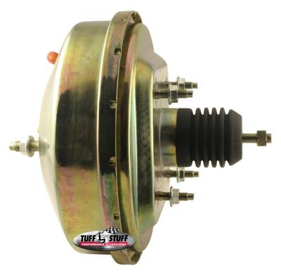 Power Brake Booster; Univ. - 9 in. - Slim Line Diaphragm - Incl. 3/8 in.-16 Mtg. Studs And Nuts - Fits Hot Rods/Customs/Muscle Cars - Gold Zinc; 2231NB