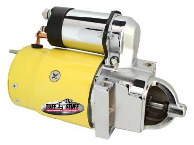 Starter; Full Size - Staggered Bolt Pattern - Yellow Powdercoat w/Chrome Accents; 3510BYELLOW