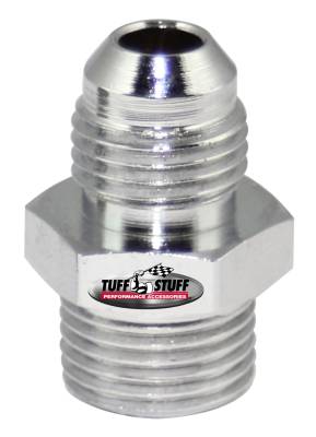 Power Steering Hose Fitting; Saginaw Banjo Style - Adapts 5/8 in.-18 Inverted Flare To 9/16 in.-18 AN-6 - Chrome; 5553A