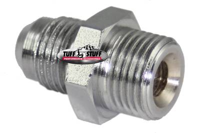 Tuff Stuff Performance - Power Steering Hose Fitting; Saginaw Banjo Style - Adapts 5/8 in.-18 Inverted Flare To 9/16 in.-18 AN-6 - Chrome; 5553A - Image 2