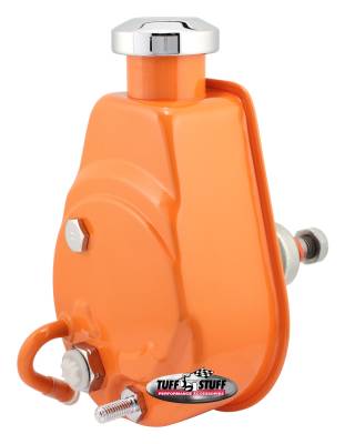 Power Steering Pump; Univ. Fit - 5/8 in. Keyed Shaft - 1200 PSI - 5/8-18 SAE Pressure Fittings - 3/8 in.-16 Mtg. Holes - Orange Powdercoat w/Chrome Accents; 6176BORANGE