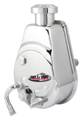Power Steering Pump; Direct Fit - 3/4 in. Press Fit Shaft - 3/8 in.-16 Mounting - Chrome; 6182A