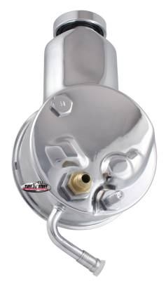 Power Steering Pump; Direct Fit - 5/8 in. Keyed Shaft - 3/8 in.-16 Mounting - Chrome; 6195A
