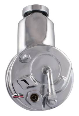 Power Steering Pump; Direct Fit - 5/8 in. Keyed Shaft - 3/8 in.-16 Mounting - Chrome; 6196A