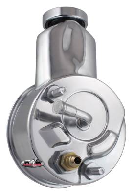 Power Steering Pump; Direct Fit - 5/8 in. Keyed Shaft - 3/8 in.-16 Mounting - Chrome; 6198A